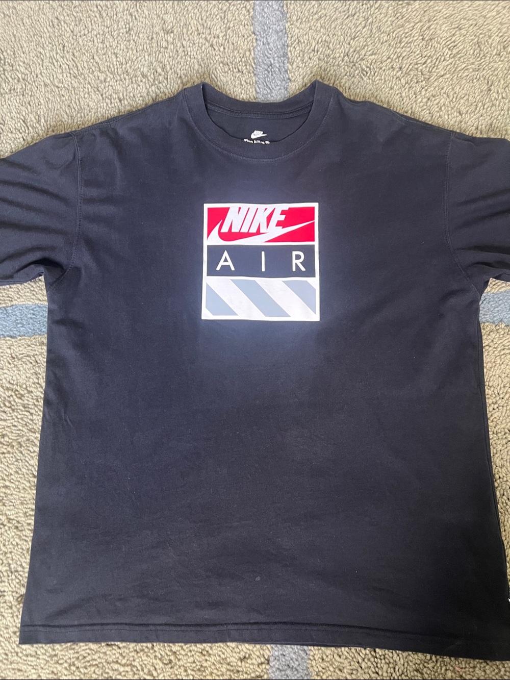 Nike AIR Black T-Shirt with Red, White and Gray Graphic Logo